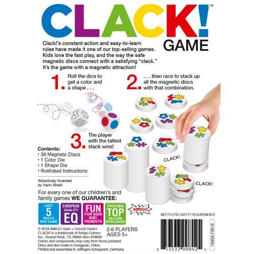 Amigo Games CLACK! Magnetic Game - Kids Magnetic Stacking Game - TheToysRoom
