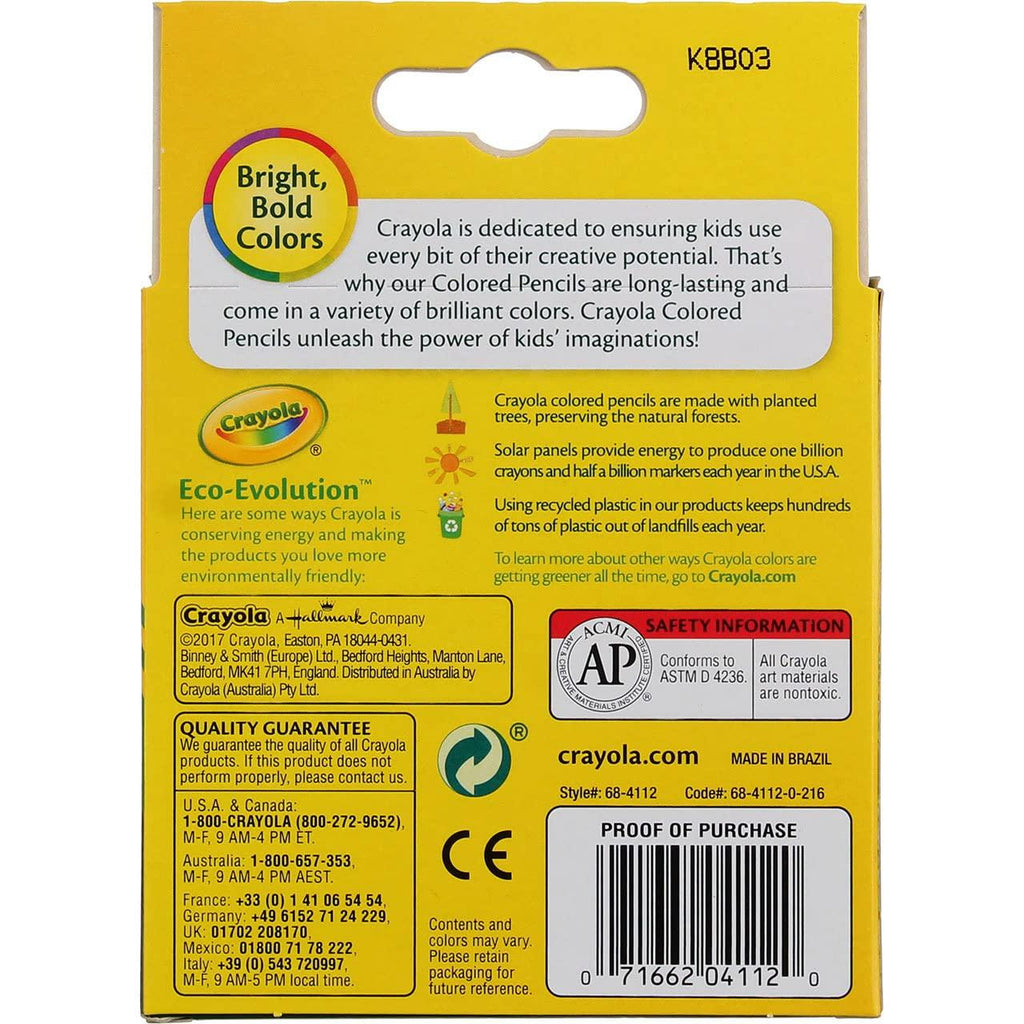 Crayola - Short-length Colored Pencil Set, Assorted Colors, 12-Pack - TheToysRoom
