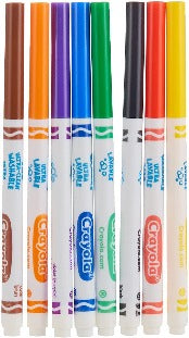 Crayola - Ultra-clean Washable Markers, Large, 8 Colors/box - TheToysRoom