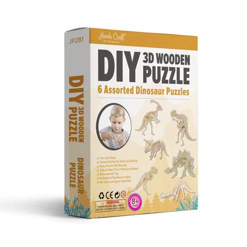 DIY 3D Wooden Puzzle 6 Assorted - Dinosaur Puzzles - TheToysRoom
