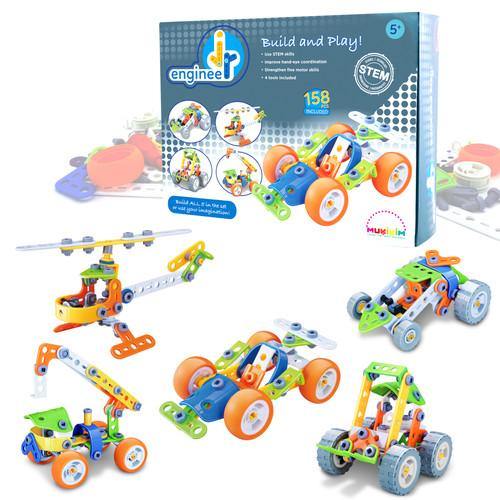 Jr Engineer. 158+ Pcs Building Blocks (Car & Copter) - TheToysRoom