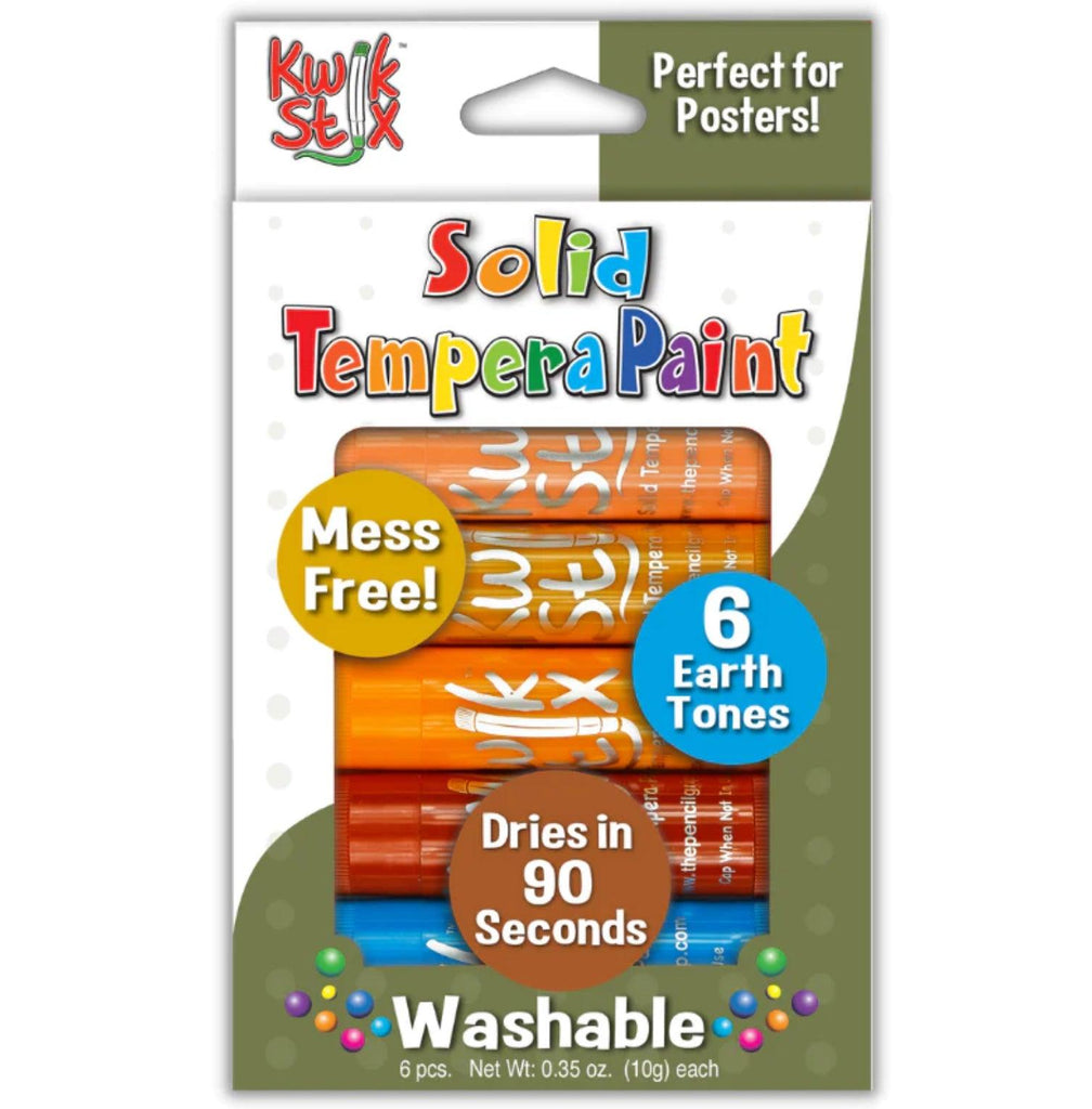 Kwik Stix Tempera Paint, Earth Tones, 6 Colors - TheToysRoom