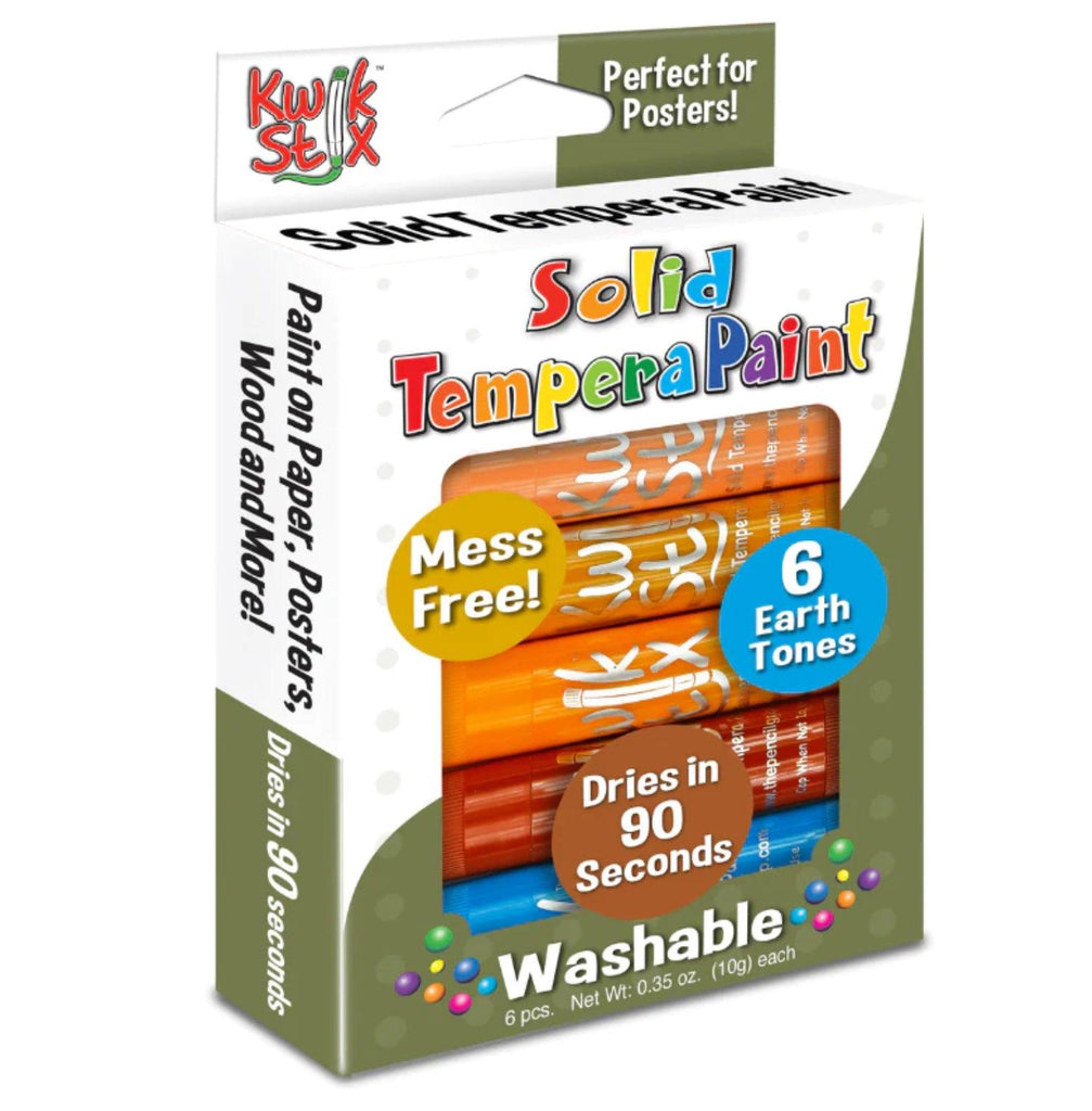 Kwik Stix Tempera Paint, Earth Tones, 6 Colors - TheToysRoom