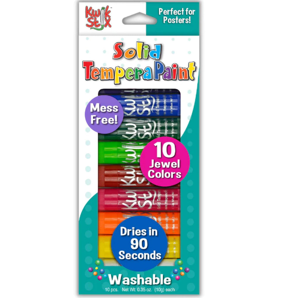 Kwik Stix Tempera Paint, Super Quick Drying, 10 Assorted Jewel Colors - TheToysRoom