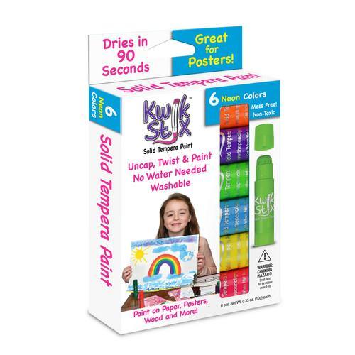 Kwikstix Tempera Paint - 6 Neon Colors - TheToysRoom
