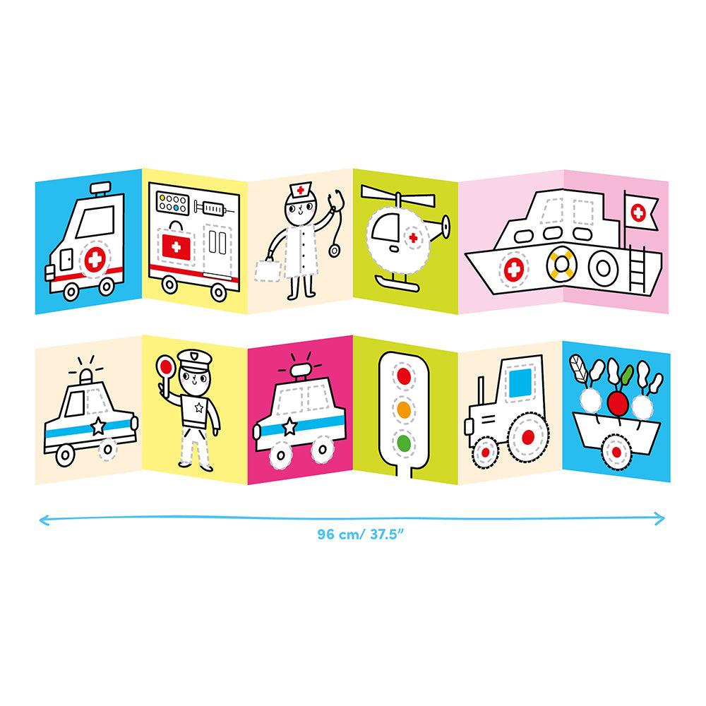 Looong Coloring Books Ready to Draw - Vehicles at Work - TheToysRoom