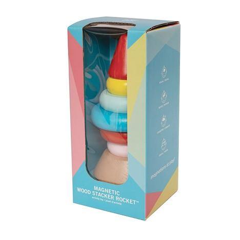 Magnetic Wood Stacker Rocket - TheToysRoom
