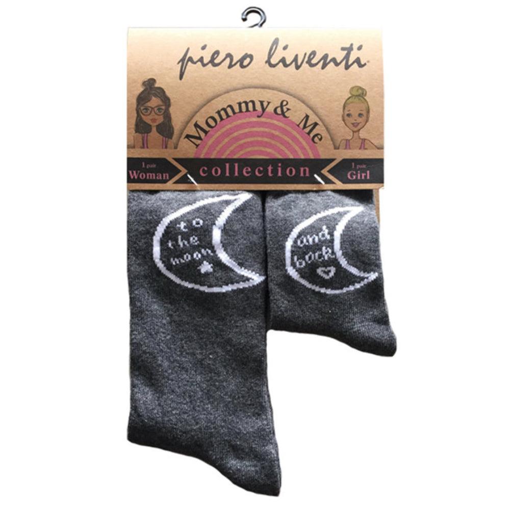 Mommy & Me, To the Moon and Back, 2-Pair Socks - TheToysRoom
