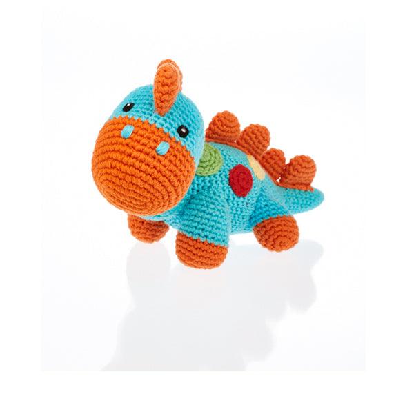 PEBBLE Dinosaur Rattle - Steggi Turquoise - TheToysRoom