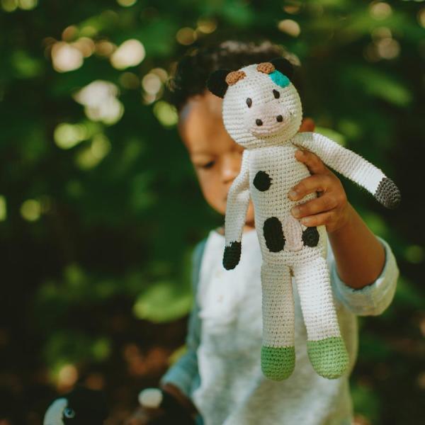 Pebble Farm Animal - Organic Cow Rattle - TheToysRoom