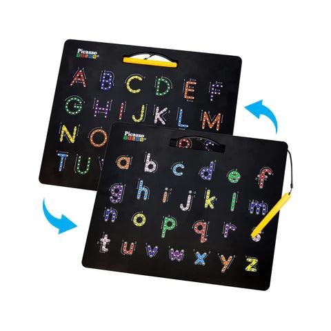 PicassoTiles Large 10”x12” Magnetic Drawing Board - Alphabets (Upper & Lower Case) PTB03 - TheToysRoom