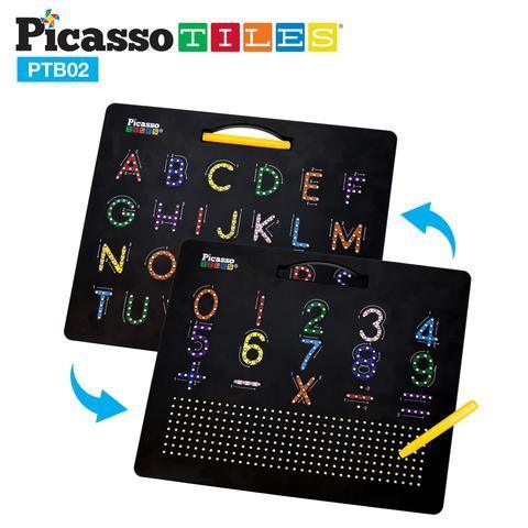 PicassoTiles Large 10”x12” Magnetic Drawing Board - Letters & Numbers PTB02 - TheToysRoom