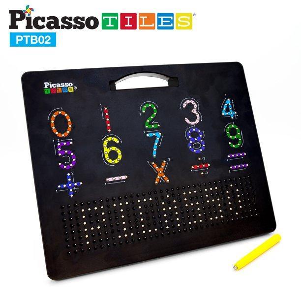 PicassoTiles Large 10”x12” Magnetic Drawing Board - Letters & Numbers PTB02 - TheToysRoom