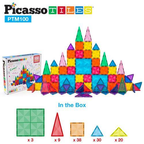 PicassoTiles Mini Diamond Magnetic Building Blocks PTM100 - 100 Piece Set - TheToysRoom