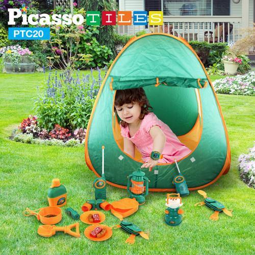 PicassoTiles Pretend Play Camping Set for Kids PTC20 - 20 Piece Set - TheToysRoom