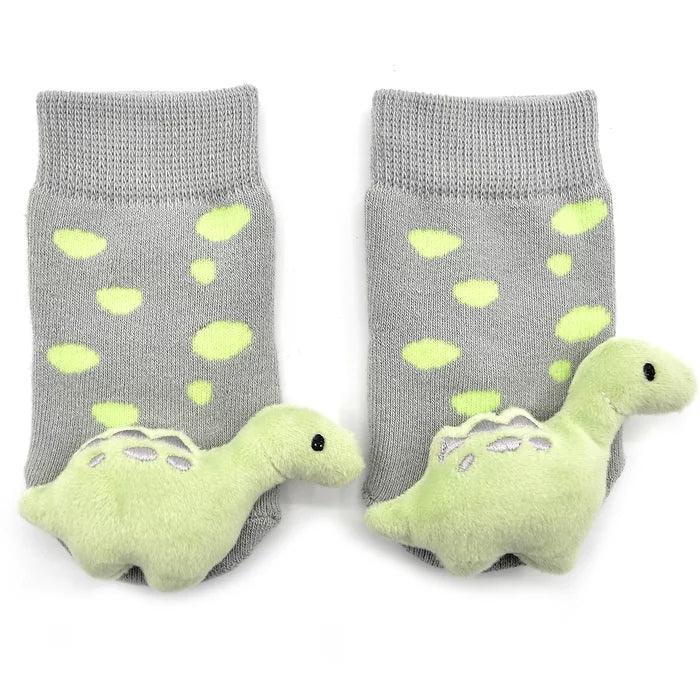 Toy Green Dinosaur Boogie Toes Rattle Socks - TheToysRoom