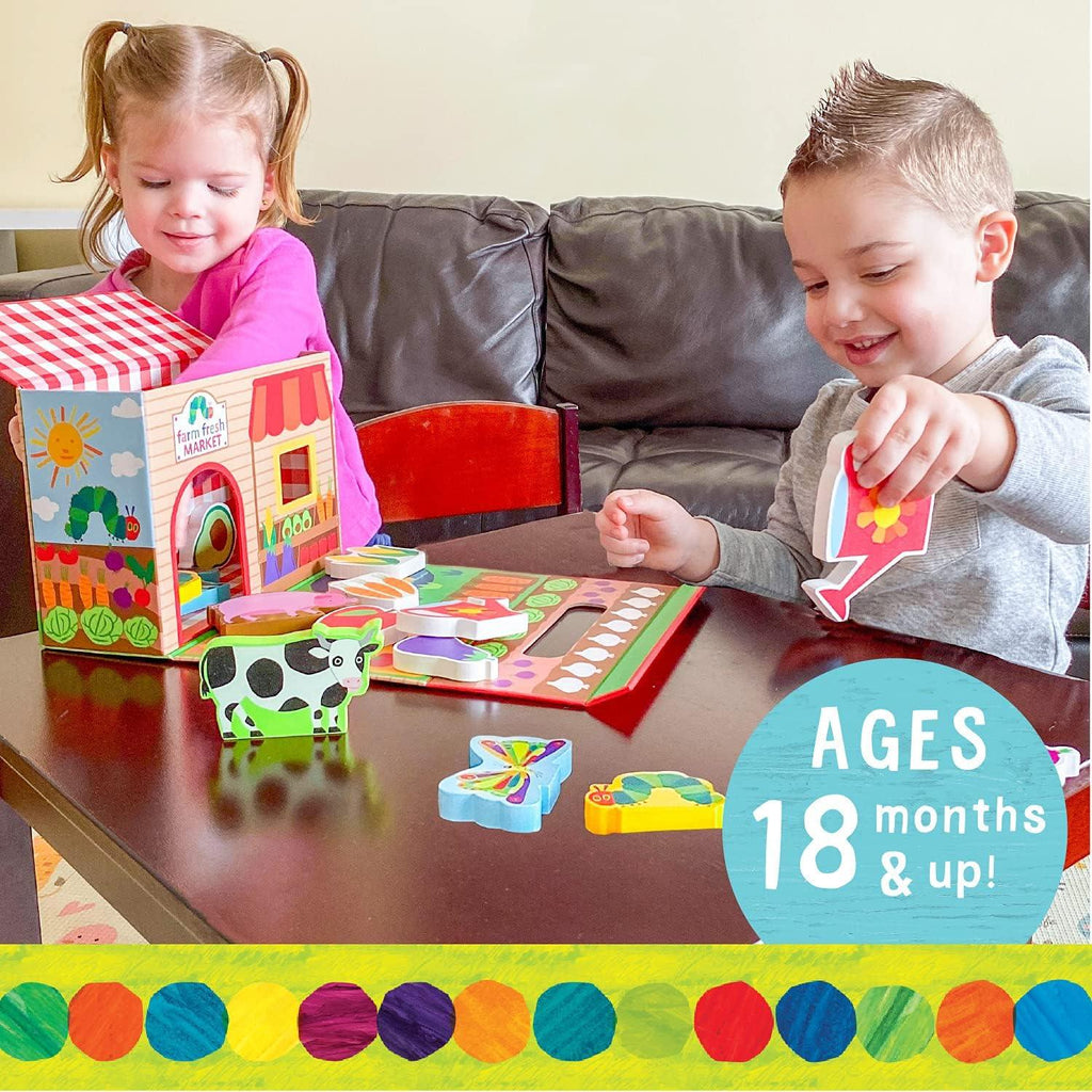 Wooden Playset with Carrying Case Farmers Market Play - TheToysRoom
