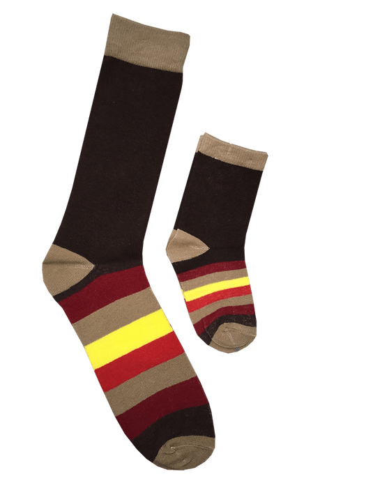Daddy & Me, Brown, 2-Pair Socks - TheToysRoom