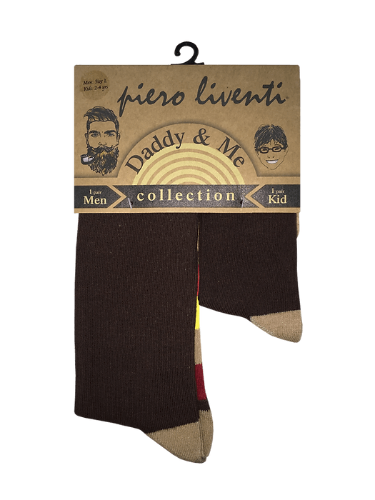 Daddy & Me, Brown, 2-Pair Socks - TheToysRoom