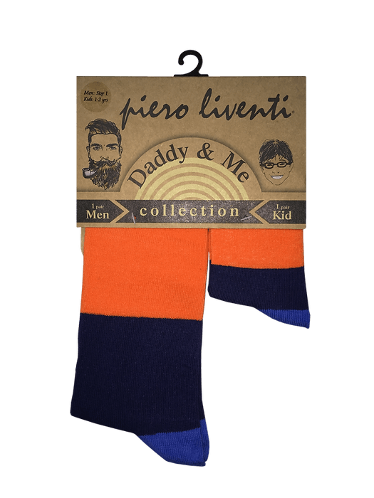 Daddy & Me, Orange Blues, 2-Pair Socks - TheToysRoom
