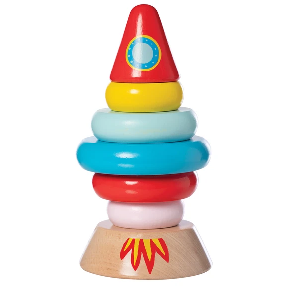 Magnetic Wood Stacker Rocket - TheToysRoom